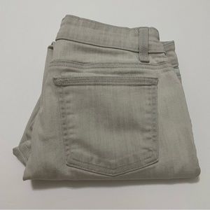 Eileen Fisher Light Gray Organic Cotton Skinny Fit Raw Hem Ankle Jeans S…‎